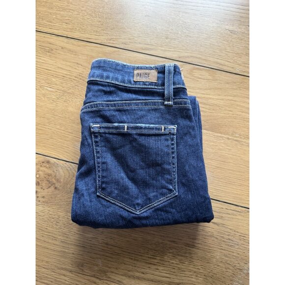Paige Women Skyline Ankle Peg Jeans Denim Blue Size 26 Stretch Distressed Preppy - Picture 14 of 14